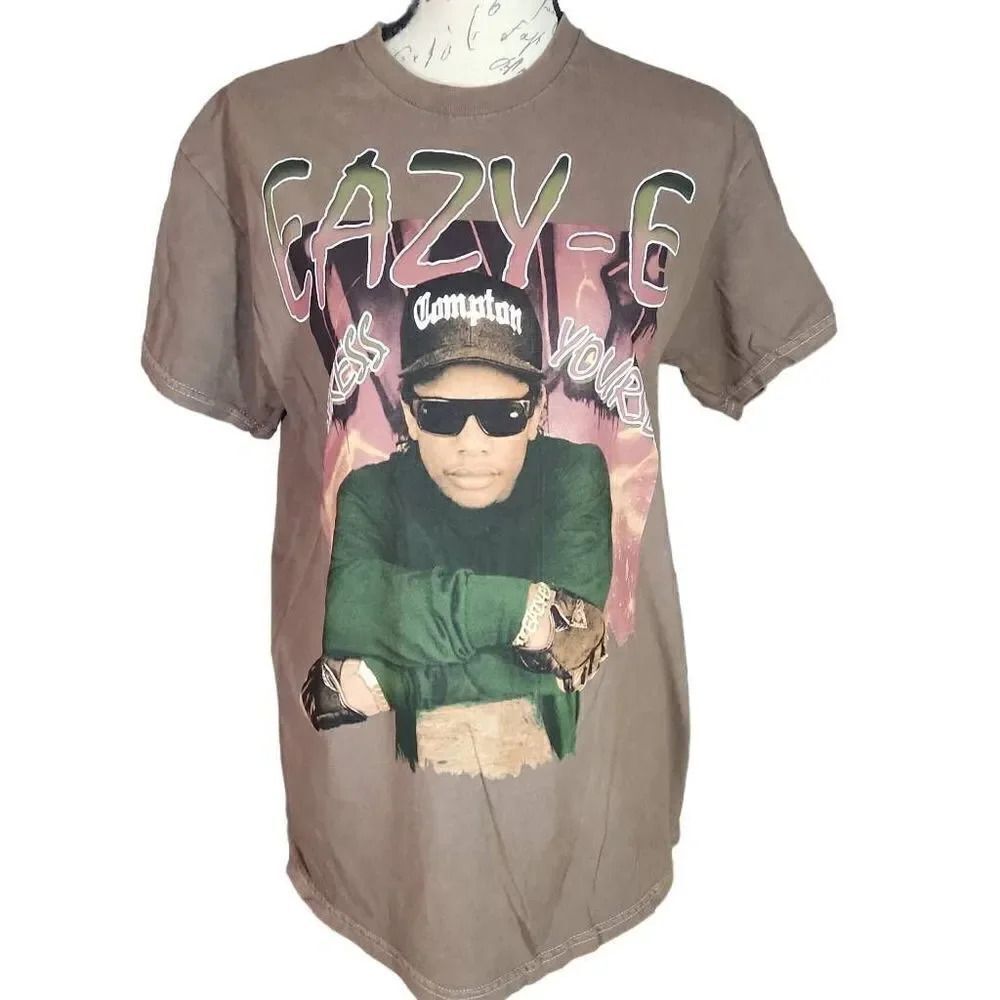 Eazy-E Unisex Size Medium Brown Express Yourself Short Sleeve T-shirt